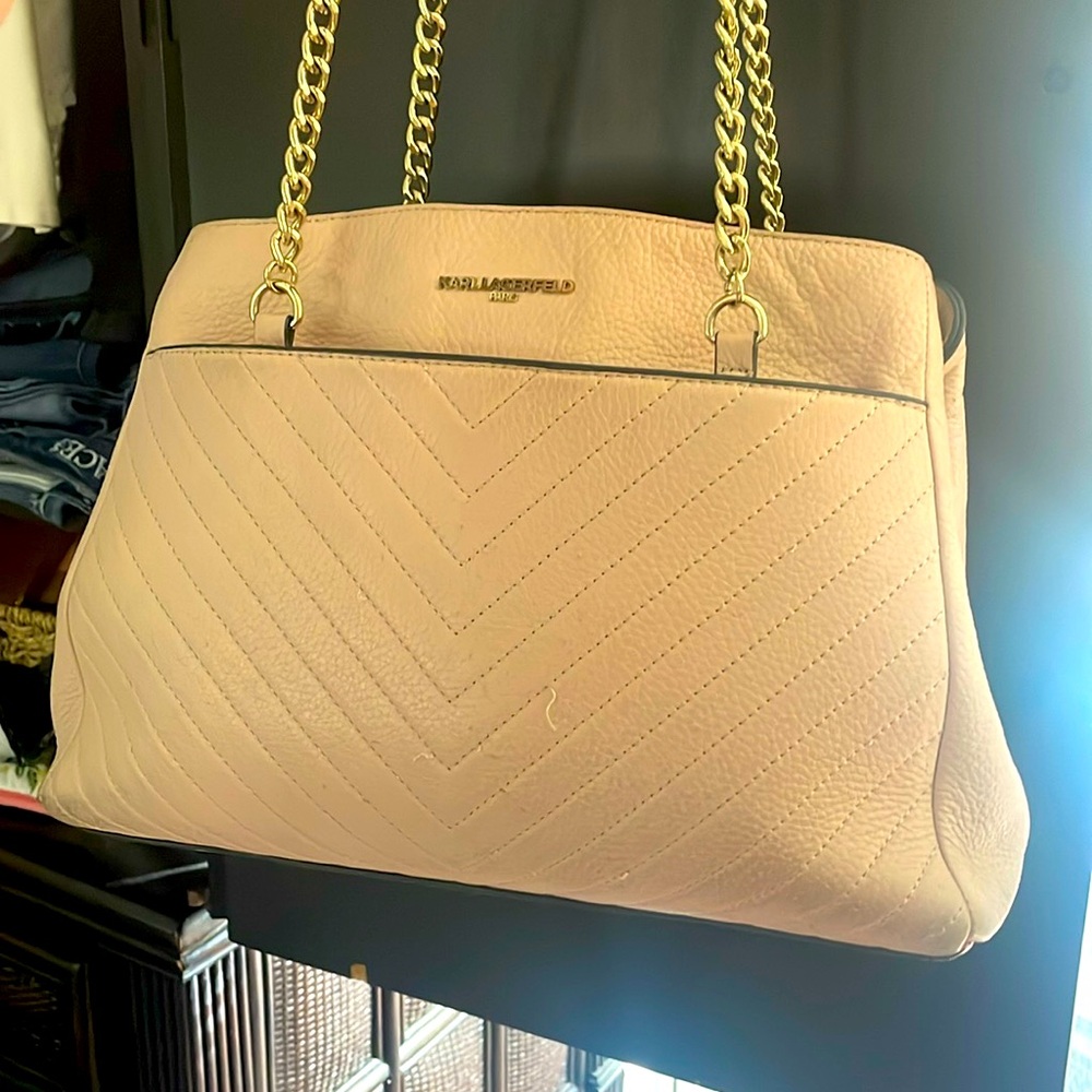 Karl Lagerfeld Light Pink Charlotte Tote Purse